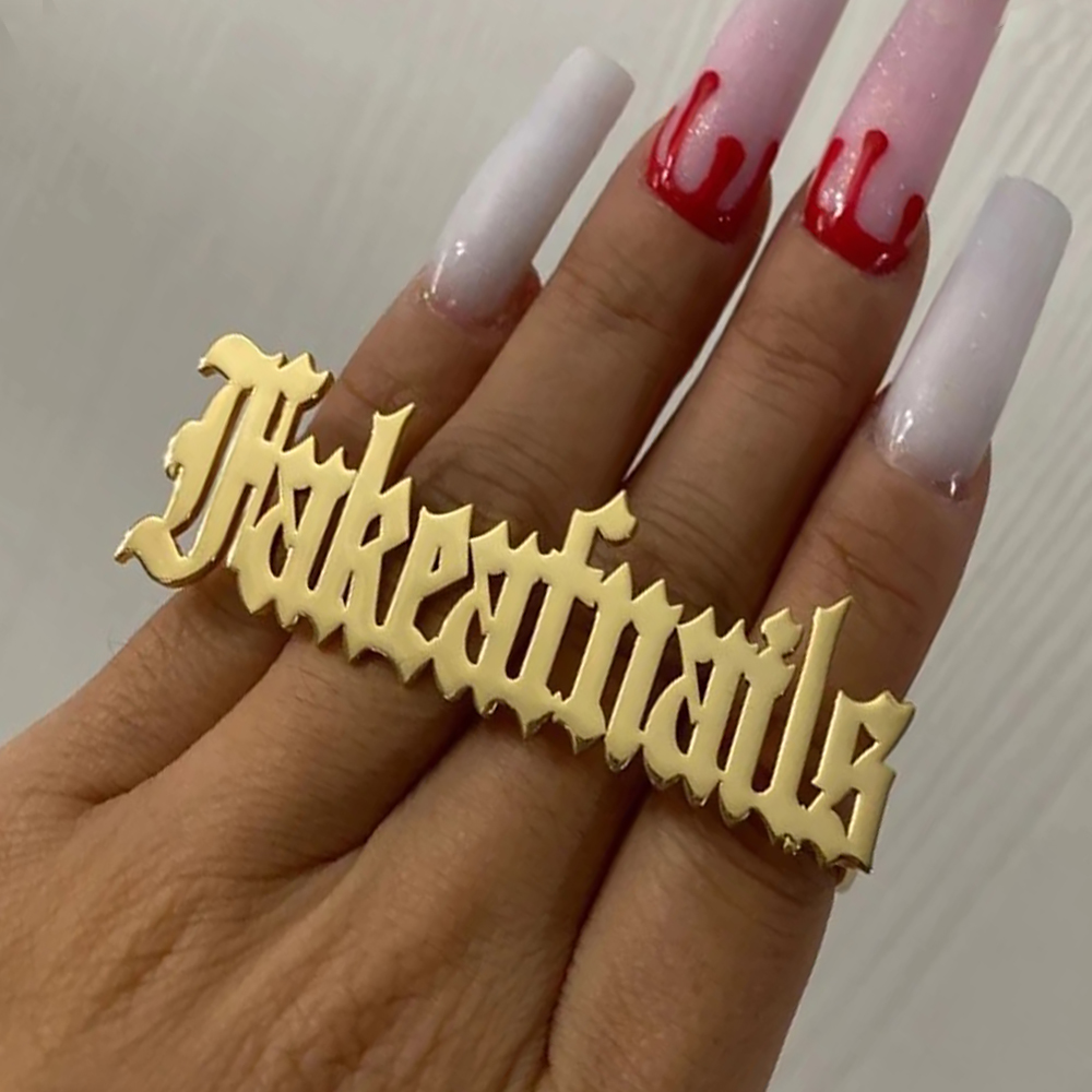 Custom Name Ring for Men Women - Initial Ring Custom recension och pris